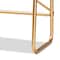 Baxton Studio Merida Glam Brushed Gold Metal and Natural Brown Wood 2-Tier Over Bed Queen Size Storage 182-11624-Zoro - alternate 7